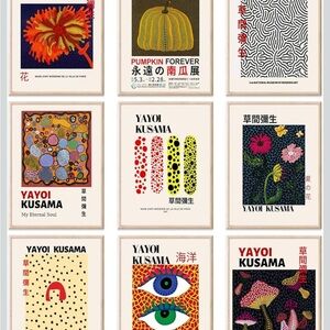 Yayoi kusama Art Print Collection 9 pieces